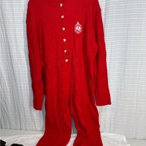 Delta Women’s Red Ribbed One-Piece Jumpsuit